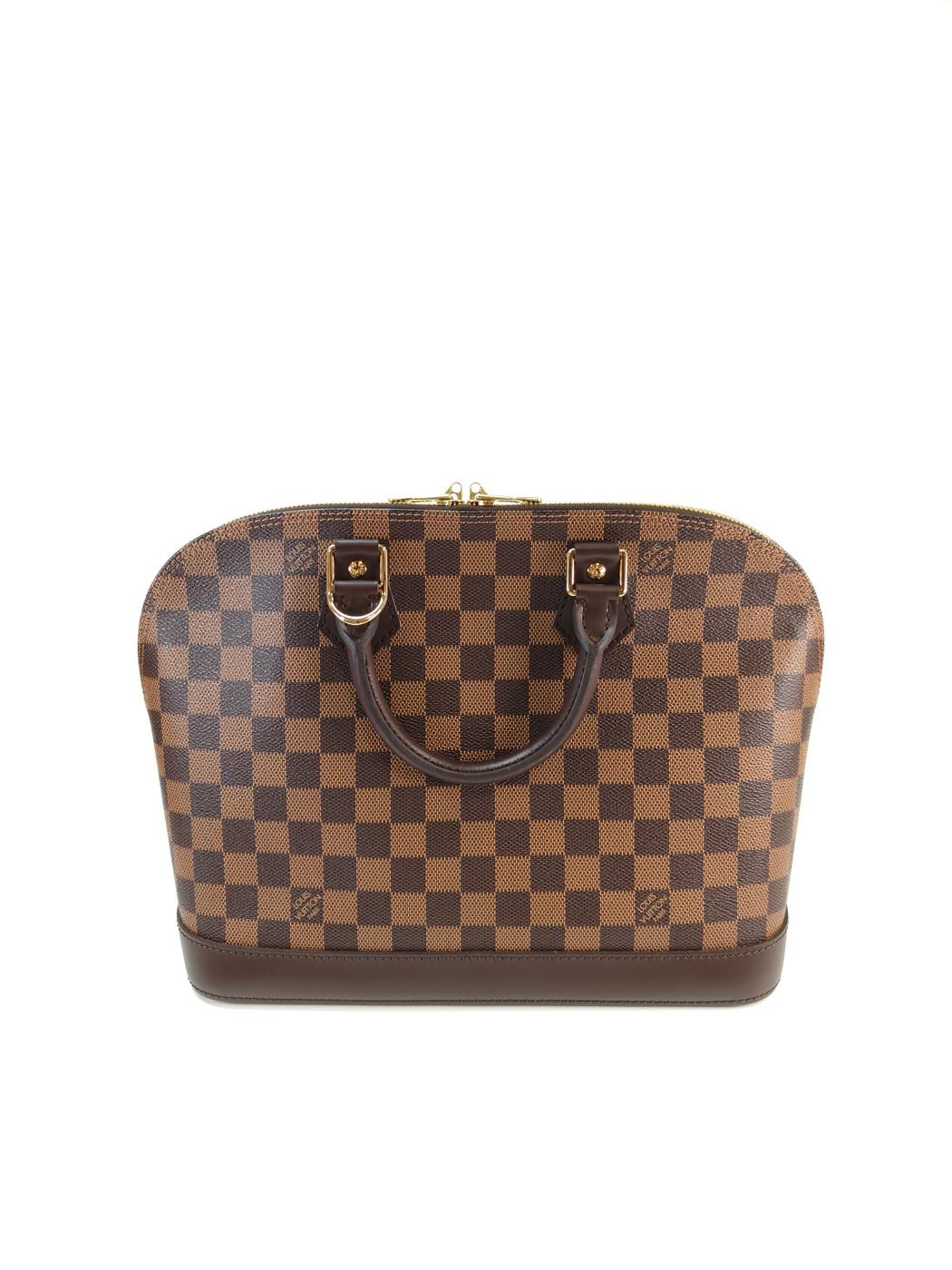 Louis Vuitton 路易威登 Damier Alma 手提包 棕色 成色佳 复古 正品 管理编号：10945