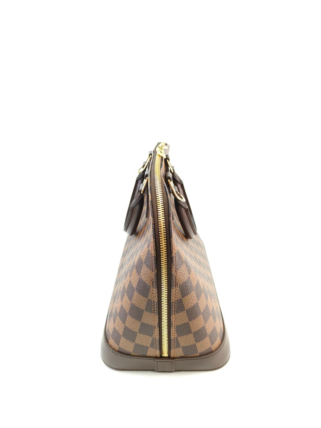 Louis Vuitton 路易威登 Damier Alma 手提包 棕色 成色佳 复古 正品 管理编号：10945