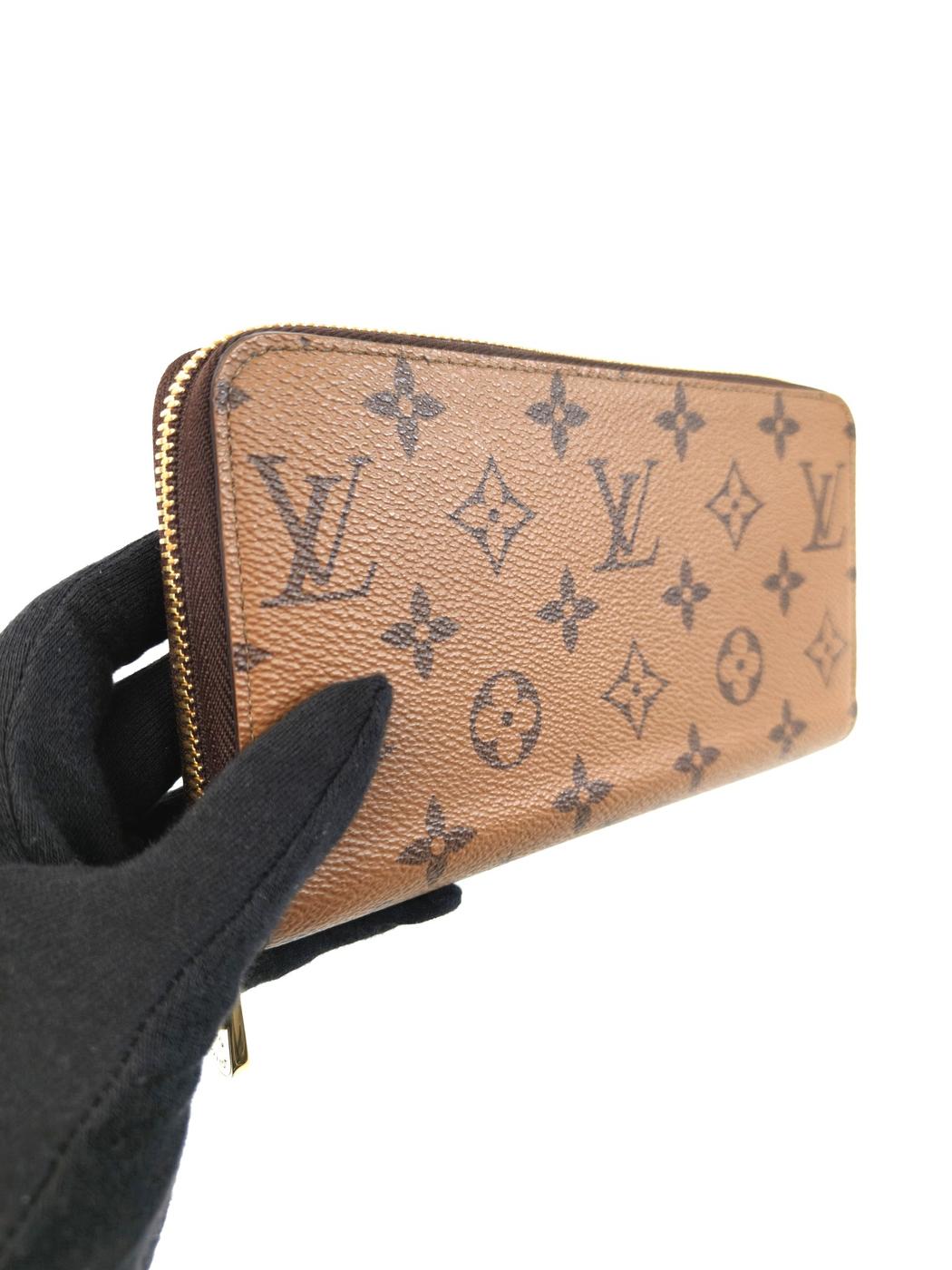 Louis Vuitton 路易威登 Monogram Reverse 拉链钱包 棕色 长款钱包 管理编号：10991