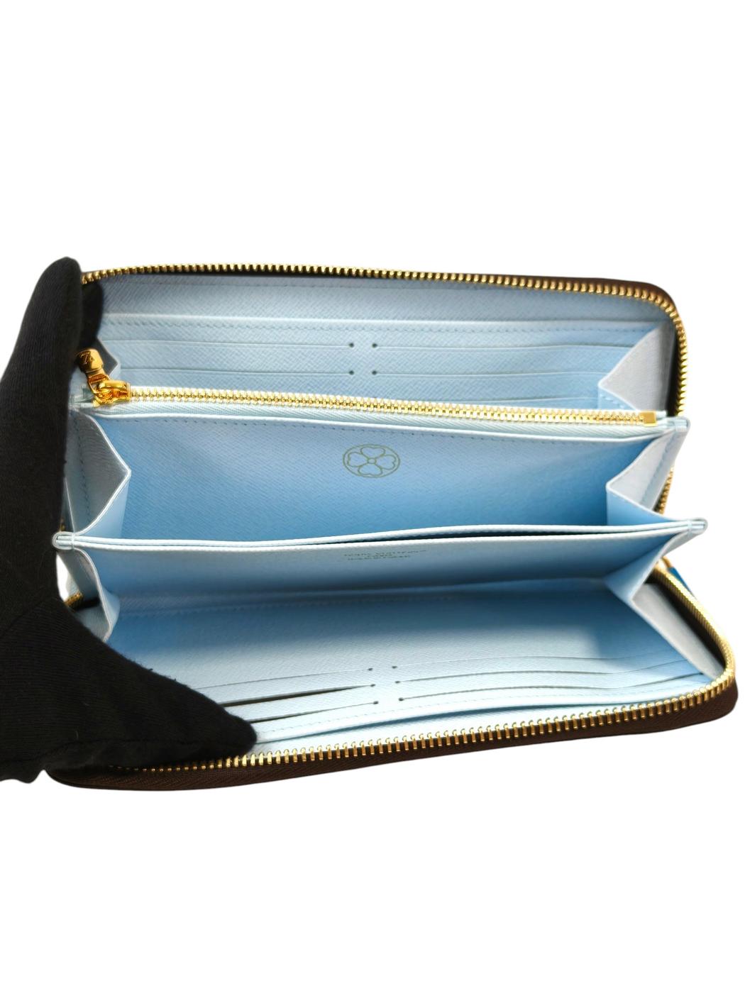 LV 路易威登 M28278 Monogram Zippy Wallet 天蓝色 钱包 茶 管理编号：11877