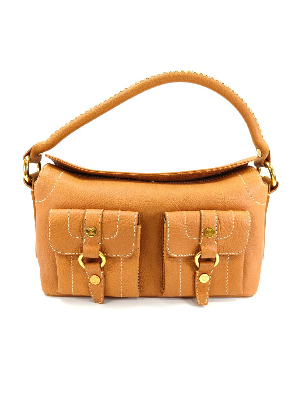 CELINE Boogie Stitch Handbag, One-Shoulder, Camel, Reference Number: 10126