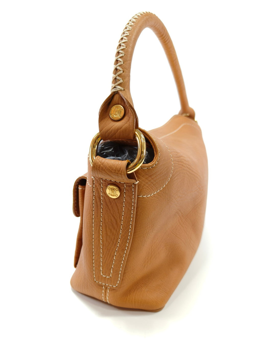 CELINE Boogie Stitch Handbag, One-Shoulder, Camel, Reference Number: 10126