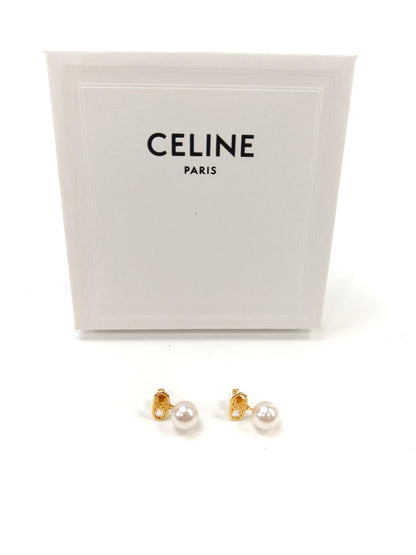 CELINE セリーヌ レ・ペルル ピアス パール トリオンフ ゴールド 管理番号：10261