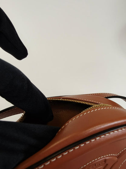 CELINE セリーヌ ショルダーバッグ オーバルパース キュイルトリオンフ ブラウン 管理番号：10395