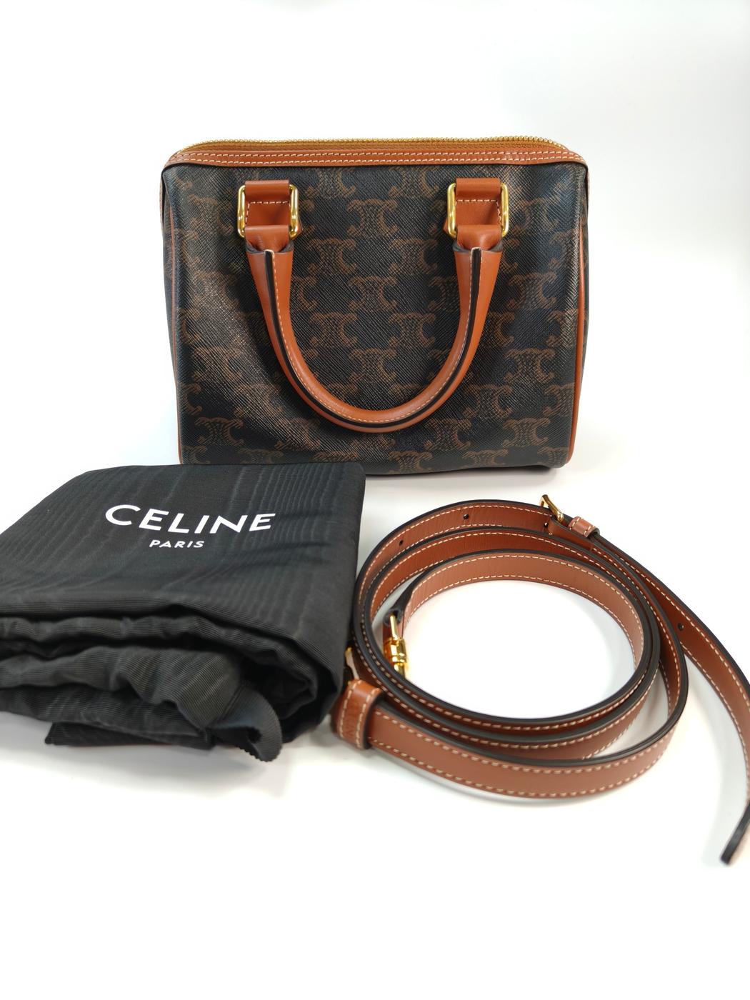 CELINE セリーヌ トリオンフ 2WAY スモール ハンドバッグ ショルダーバッグ タン 管理番号：10399