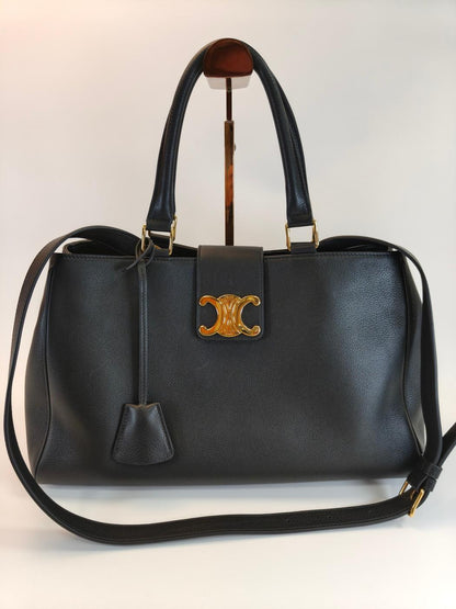 CELINE セリーヌ ミディアム アポリーヌ 2Way トートバッグ ショルダー ブラック 管理番号：10479