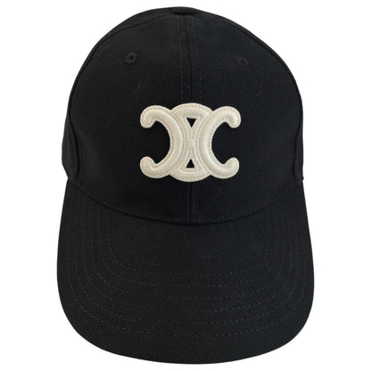 CELINE Triomphe Baseball Cap L size Black Reference No: 10875