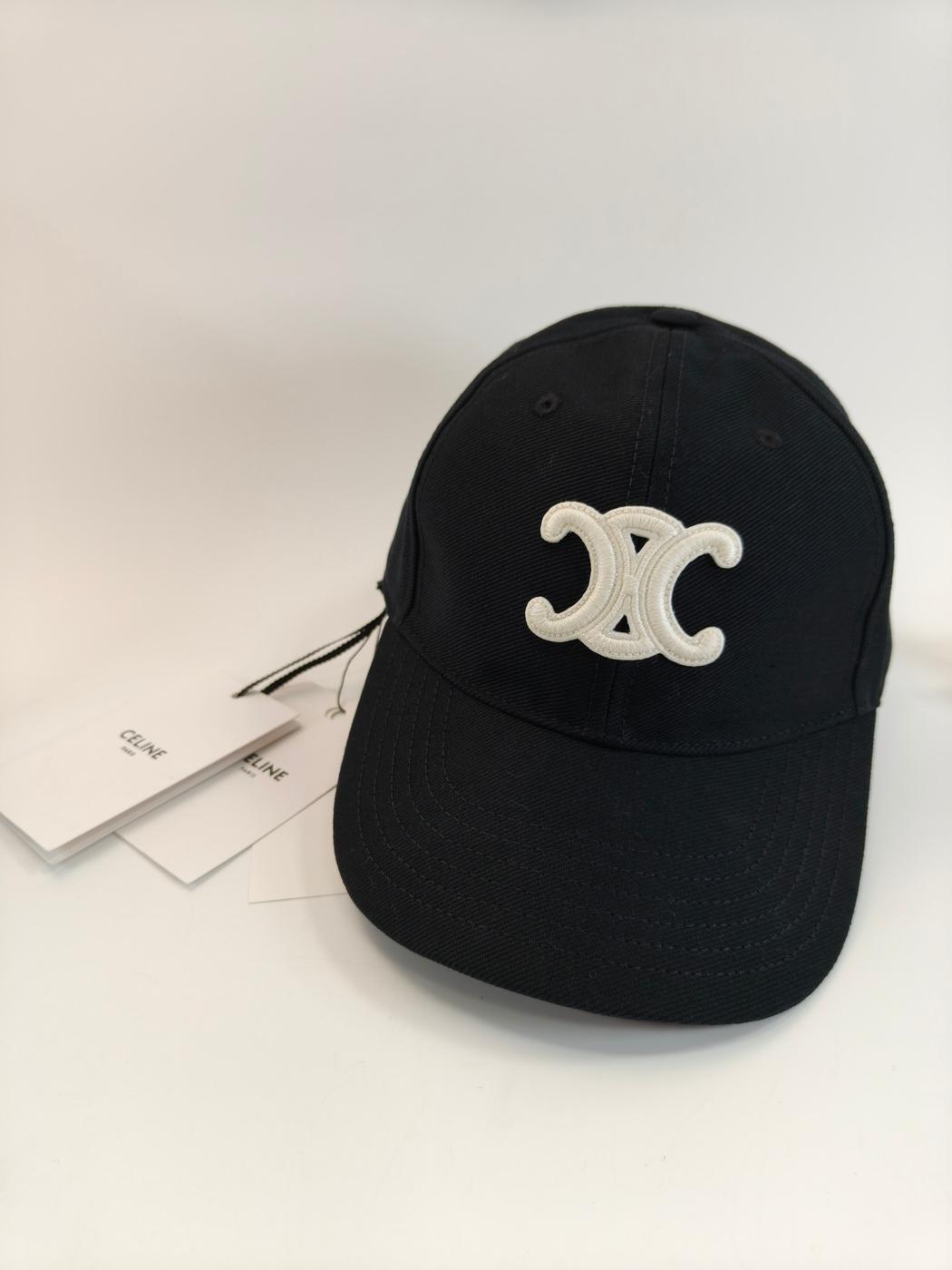 CELINE Triomphe Baseball Cap L size Black Reference No: 10875