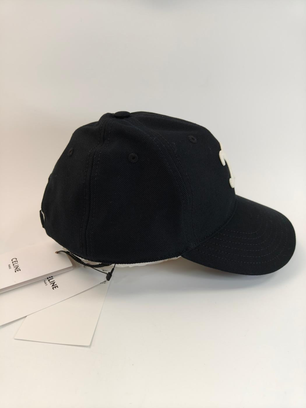 CELINE Triomphe Baseball Cap L size Black Reference No: 10875