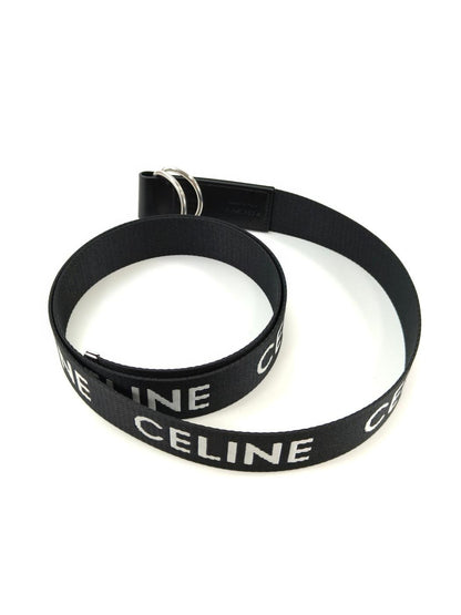 CELINE セリーヌ ロゴ ベルト メンズ ブラック サイズ115 管理番号：10970