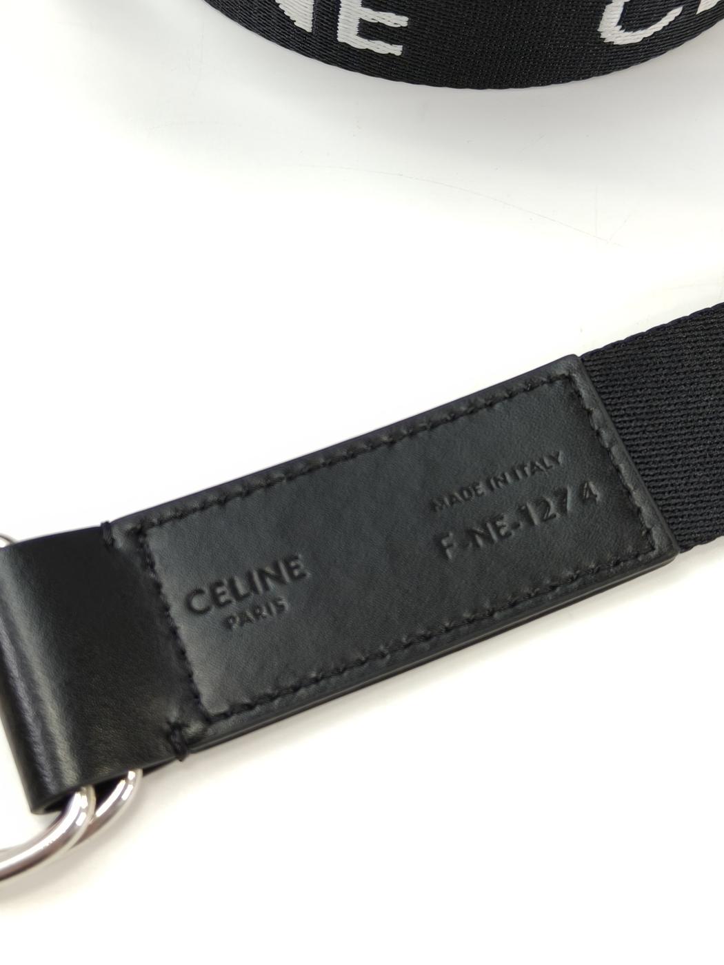 CELINE セリーヌ ロゴ ベルト メンズ ブラック サイズ115 管理番号：10970