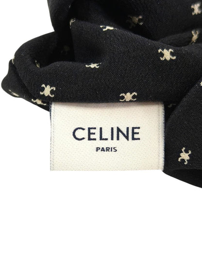 CELINE 赛琳 TRIOMPHE 凯旋门真丝发圈 黑色 型号：11269