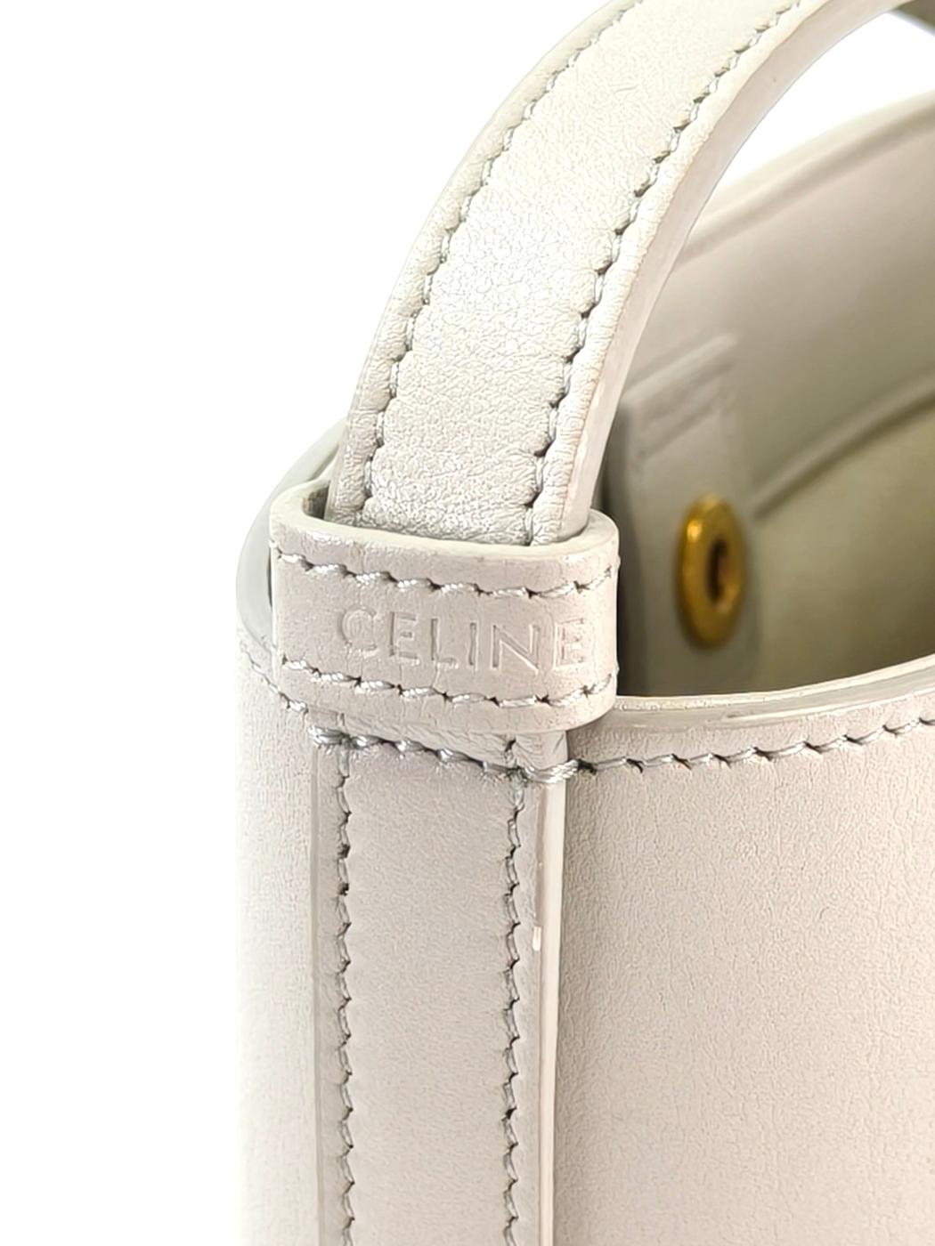 CELINE 赛琳凯旋门标志小号水桶包 灰色 肩背包 管理编号：11295
