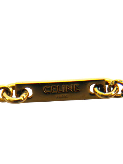 CELINE 赛琳凯旋门标志宝石项链 金色 款号：11311