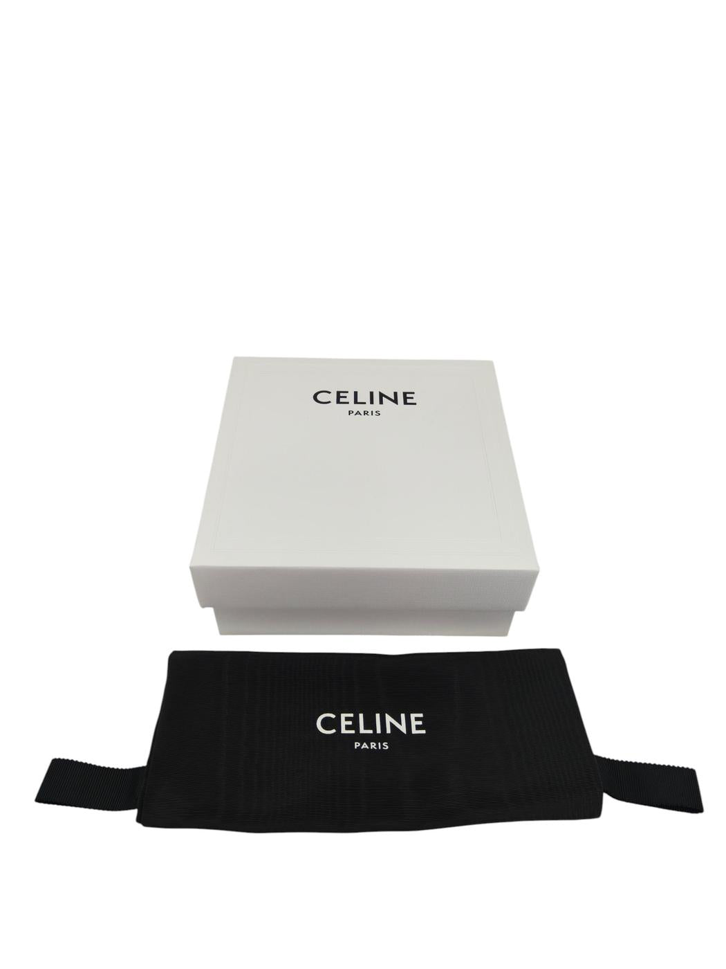 Celine Triomphe, unused, silver/khaki (leather) belt, Taurillon leather, Ref. No. 11555
