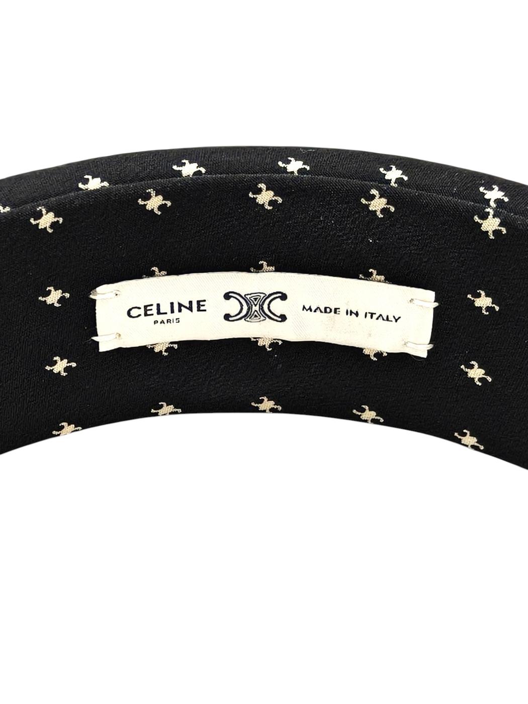 Celine セリーヌ マイクロトリオンフ カチューシャ ブラック×ホワイト 管理番号：11690