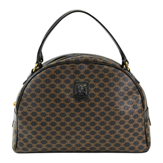 Celine セリーヌ マカダム ハーフムーン ハンドバッグ ブラック×ブラウン 管理番号：11728