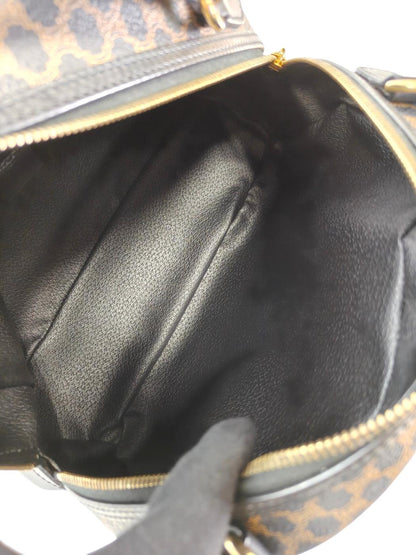 Celine Macadam Half Moon Handbag Black x Brown Model Number: 11728