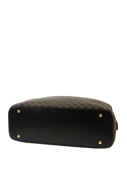Celine Macadam Half Moon Handbag Black x Brown Model Number: 11728