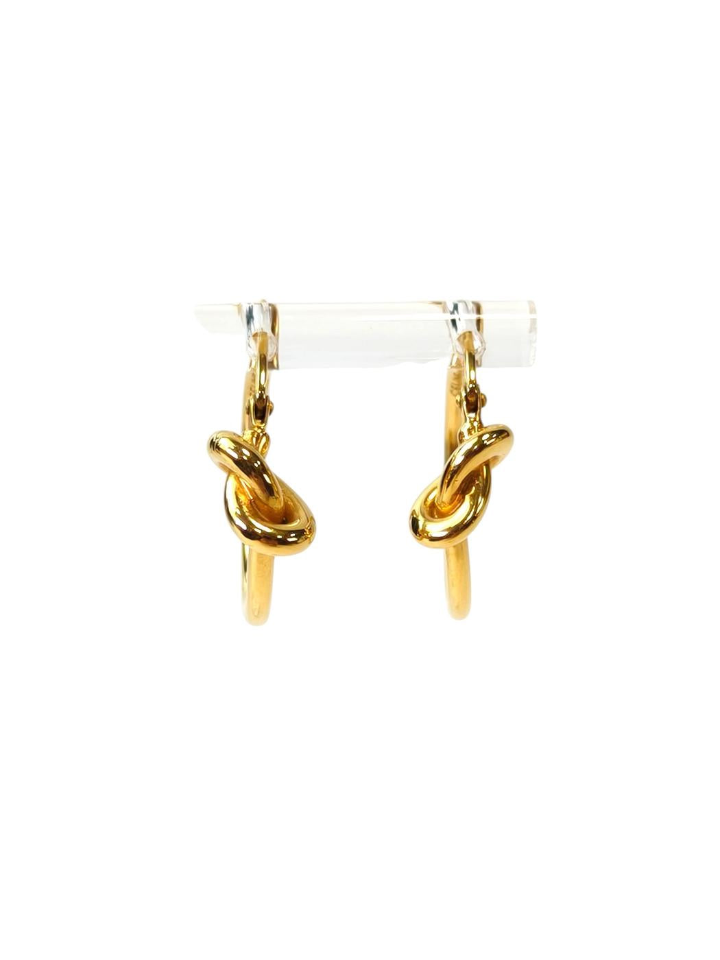 Celine ノットフープ ゴールドフィニッシュ ブラス ピアス 金 管理番号：11802