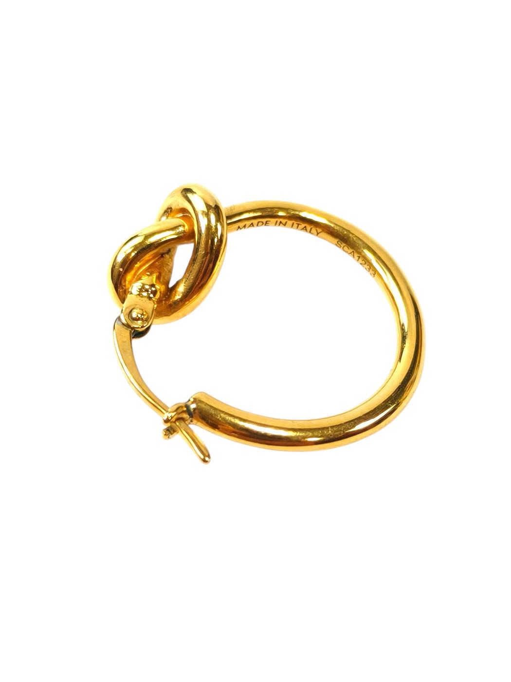 Celine ノットフープ ゴールドフィニッシュ ブラス ピアス 金 管理番号：11802
