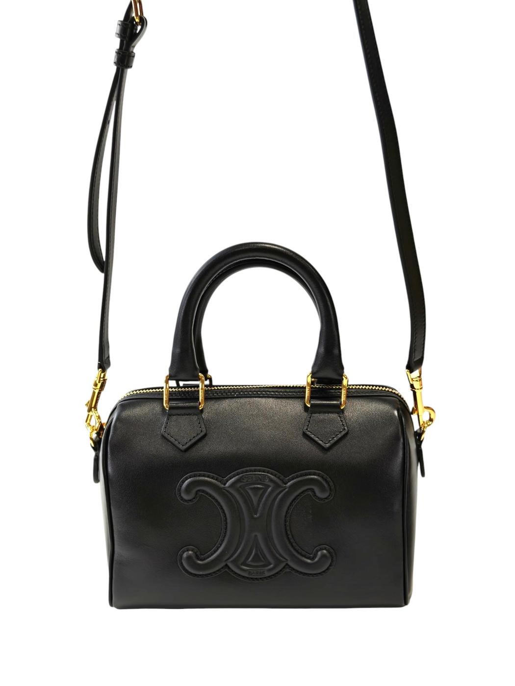 Celine Triomphe Small Boston Bag, Black, Control Number: 11831