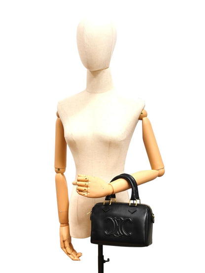 Celine Triomphe Small Boston Bag, Black, Control Number: 11831