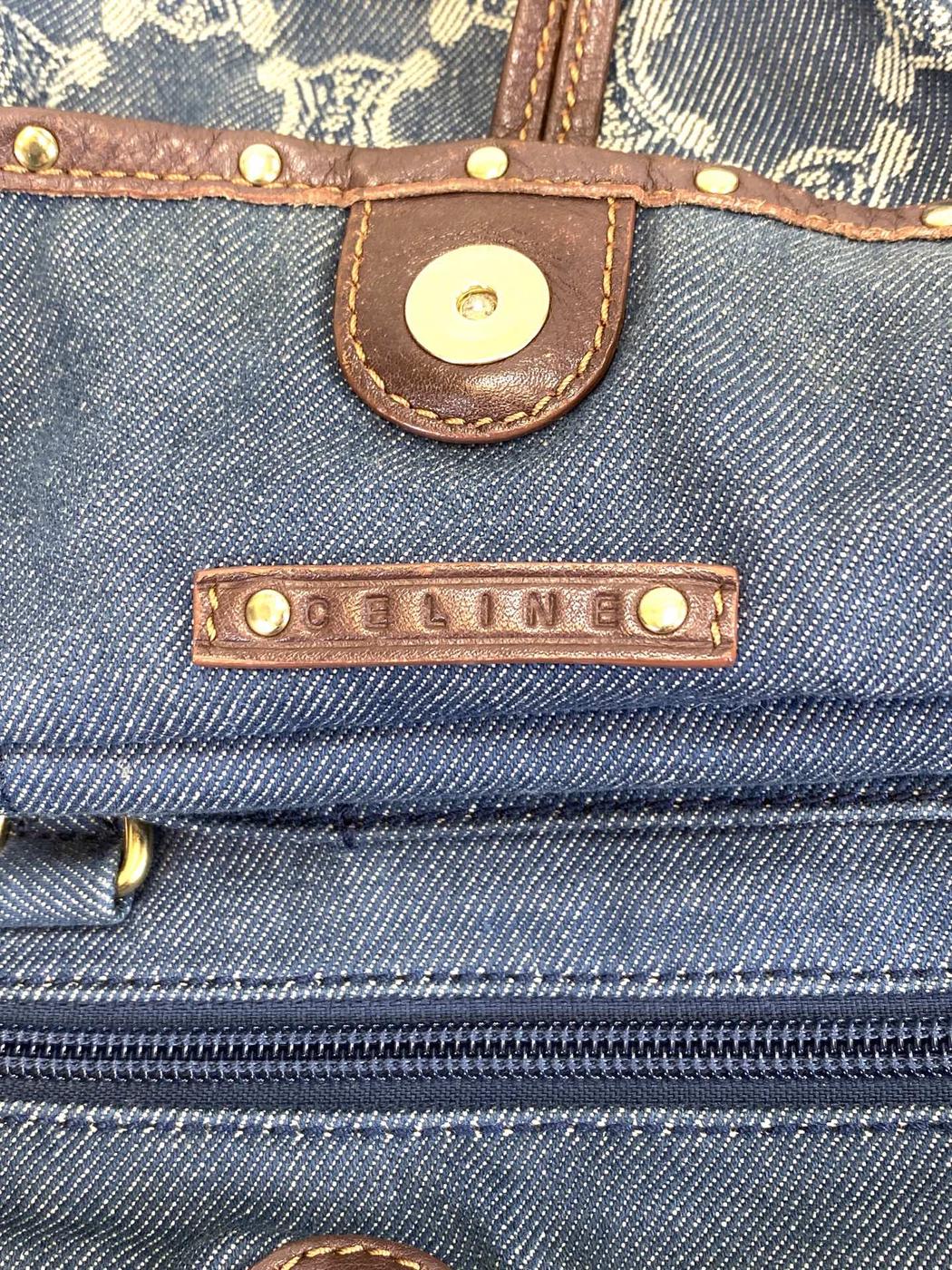 CELINE セリーヌ マカダム柄 トートバッグ トリオンフ デニム キャンバス 管理番号：9569