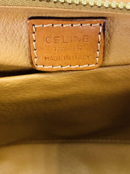 CELINE セリーヌ マカダム柄 ポーチ コスメポーチ マルチポーチ ブラウン 管理番号：9679