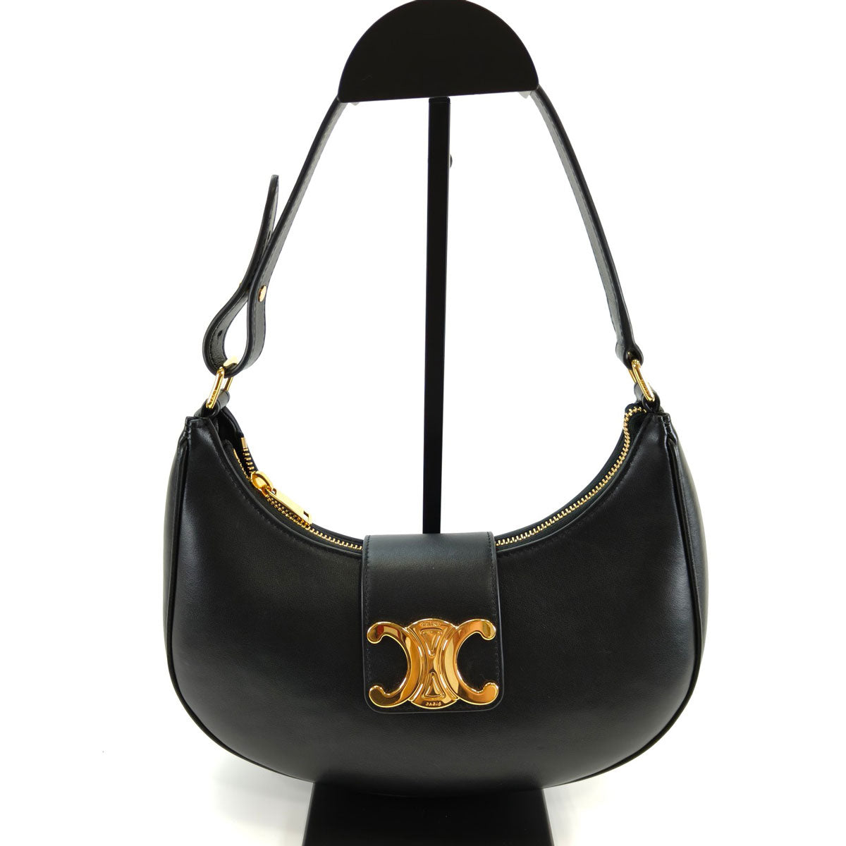 CELINE セリーヌ ミディアム アヴァ トリオンフ ハンドバッグ ワンショルダーバッグ ブラック 管理番号：9889