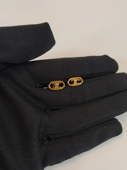CELINE セリーヌ ピアス マイヨントリオンフ スタッズ 46S576BRA 35OR ゴールド 管理番号：9906