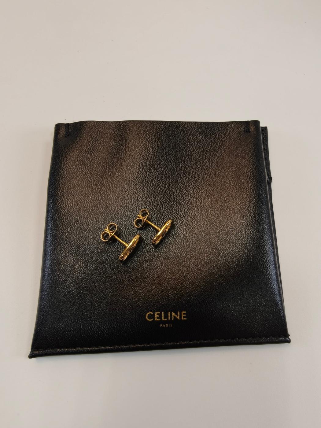 CELINE セリーヌ ピアス マイヨントリオンフ スタッズ 46S576BRA 35OR ゴールド 管理番号：9906