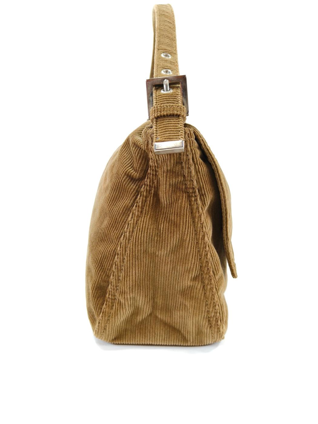 FENDI フェンディ マンマバケット ショルダーバッグ コーデュロイ ブラウン 管理番号：10430