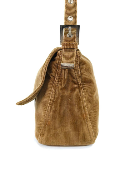 FENDI フェンディ マンマバケット ショルダーバッグ コーデュロイ ブラウン 管理番号：10430