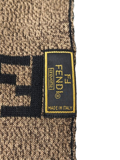 FENDI フェンディ ズッカ マフラー 茶 管理番号：11785