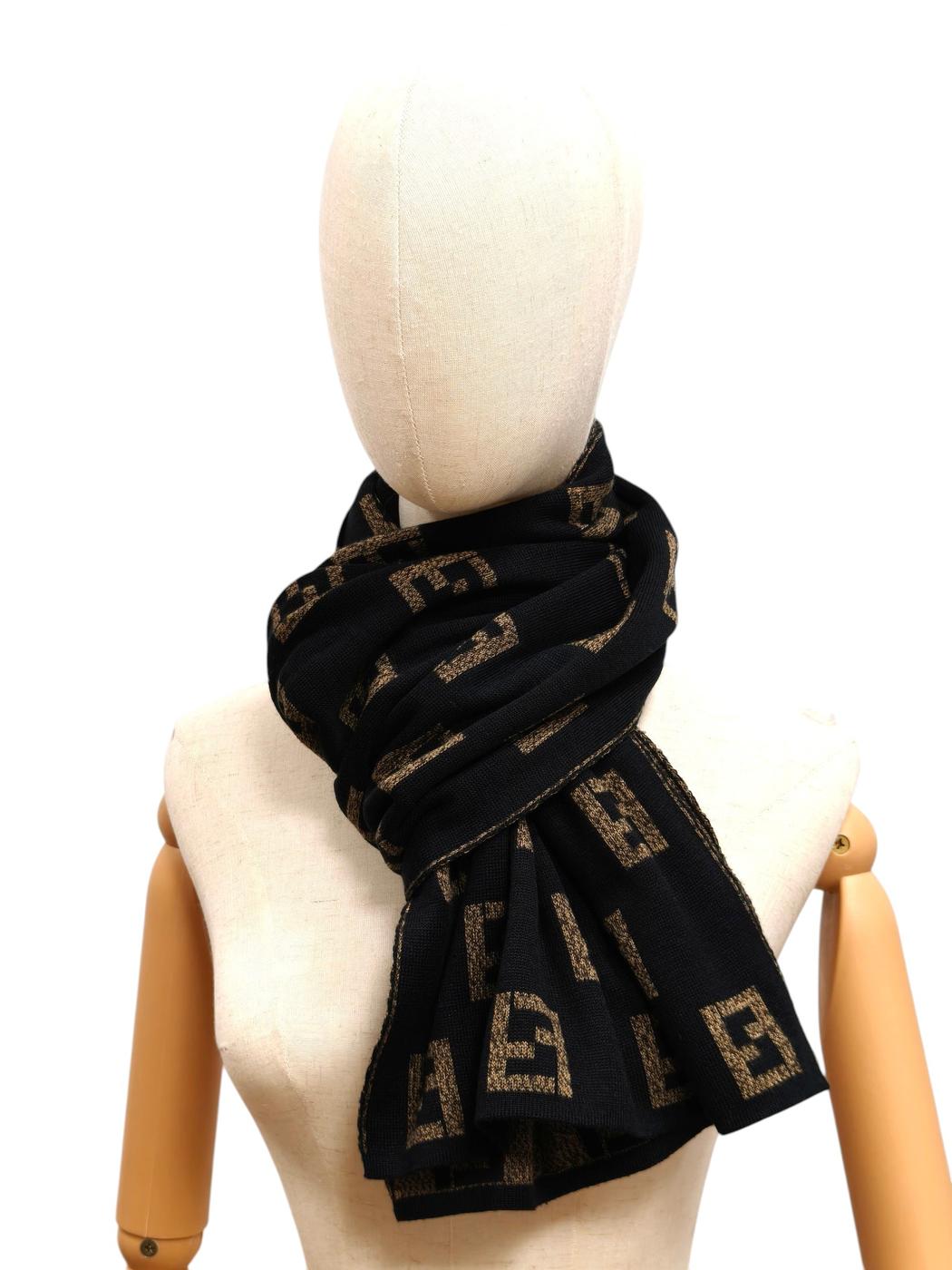 FENDI フェンディ ズッカ マフラー 茶 管理番号：11785
