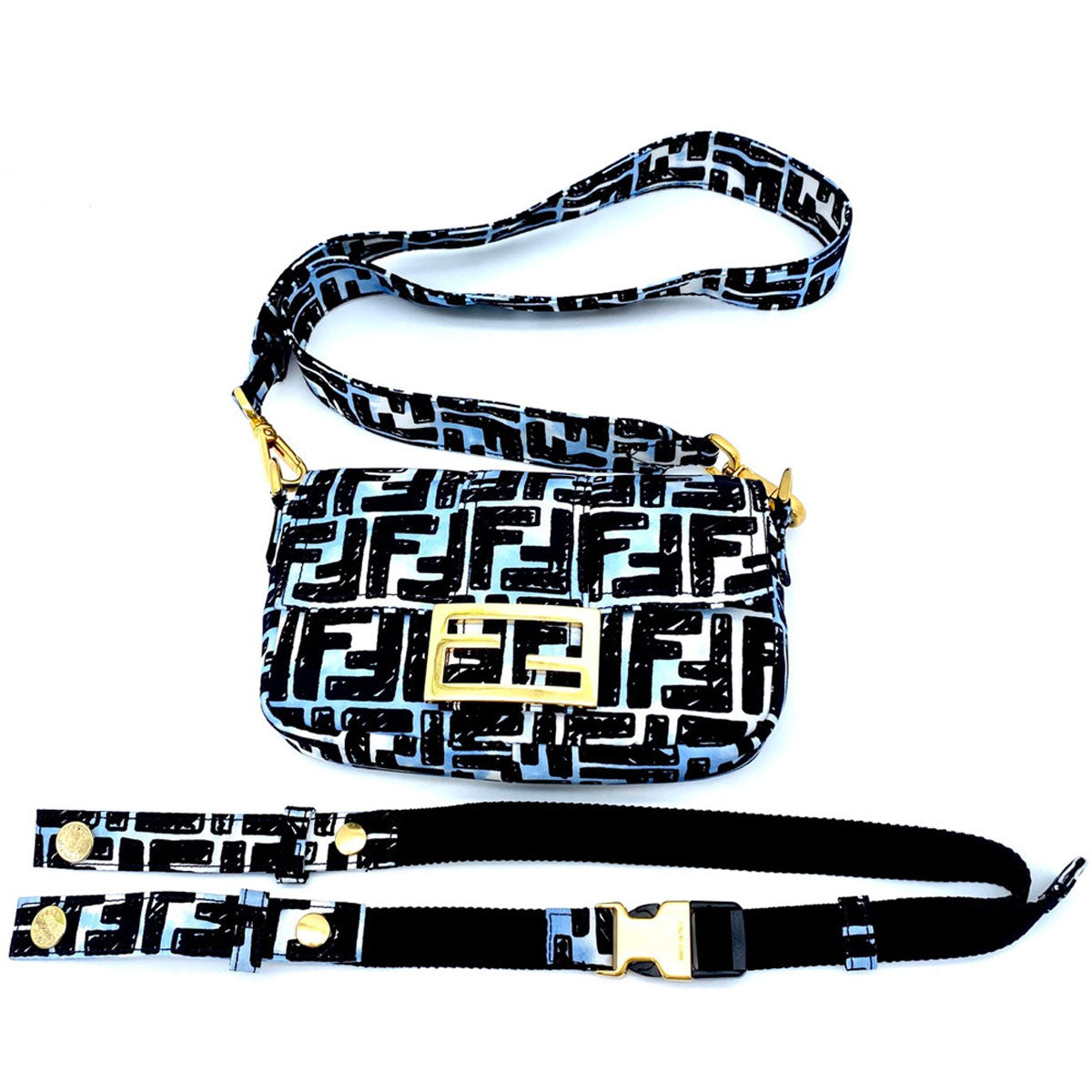 FENDI フェンディ 2WAY ショルダーバッグ ズッカ ミニ バケット ジョシュア・ヴィーダス コラボ 8BR784 ナイロン 美品 ヴィンテージ 正規品 管理番号：9404
