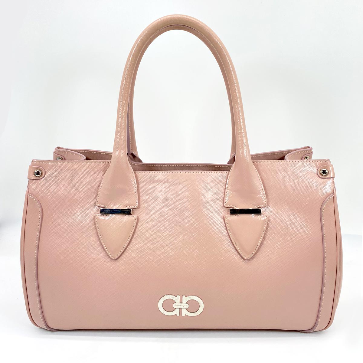 Ferragamo フェラガモ ハンドバッグ トートバッグ ガンチーニ ピンク レザー 管理番号：5632