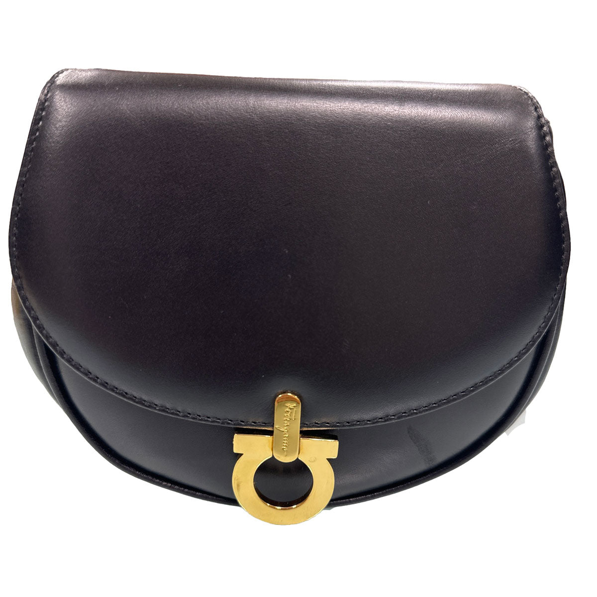 Salvatore Ferragamo サルヴァトーレフェラガモ ロゴマーク ショルダーバッグ レザー レディース ブラック 管理番号：7785
