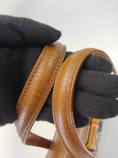 GUCCI グッチ バンブー ワンショルダー トートバッグ ブラウン 管理番号：10528
