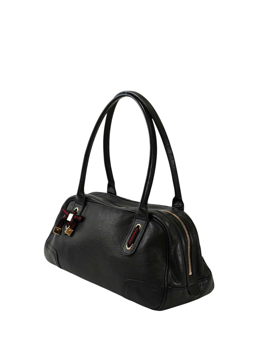 Gucci 古驰 Princy 织带蝴蝶结手提包 黑色 管理编号：11720