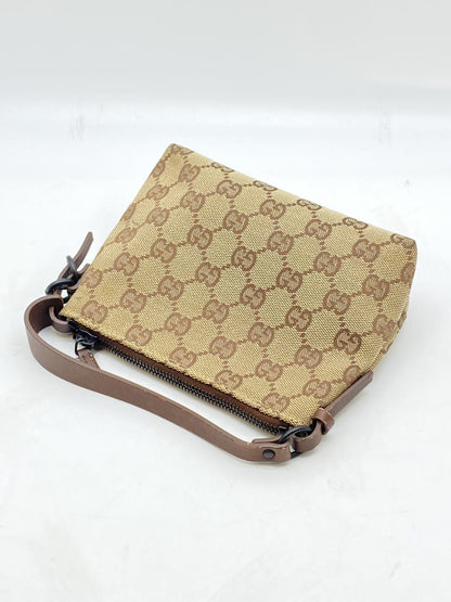 GUCCI グッチ ポーチ キャンバス レザー ベージュ系 ブラウン系 管理番号：7700