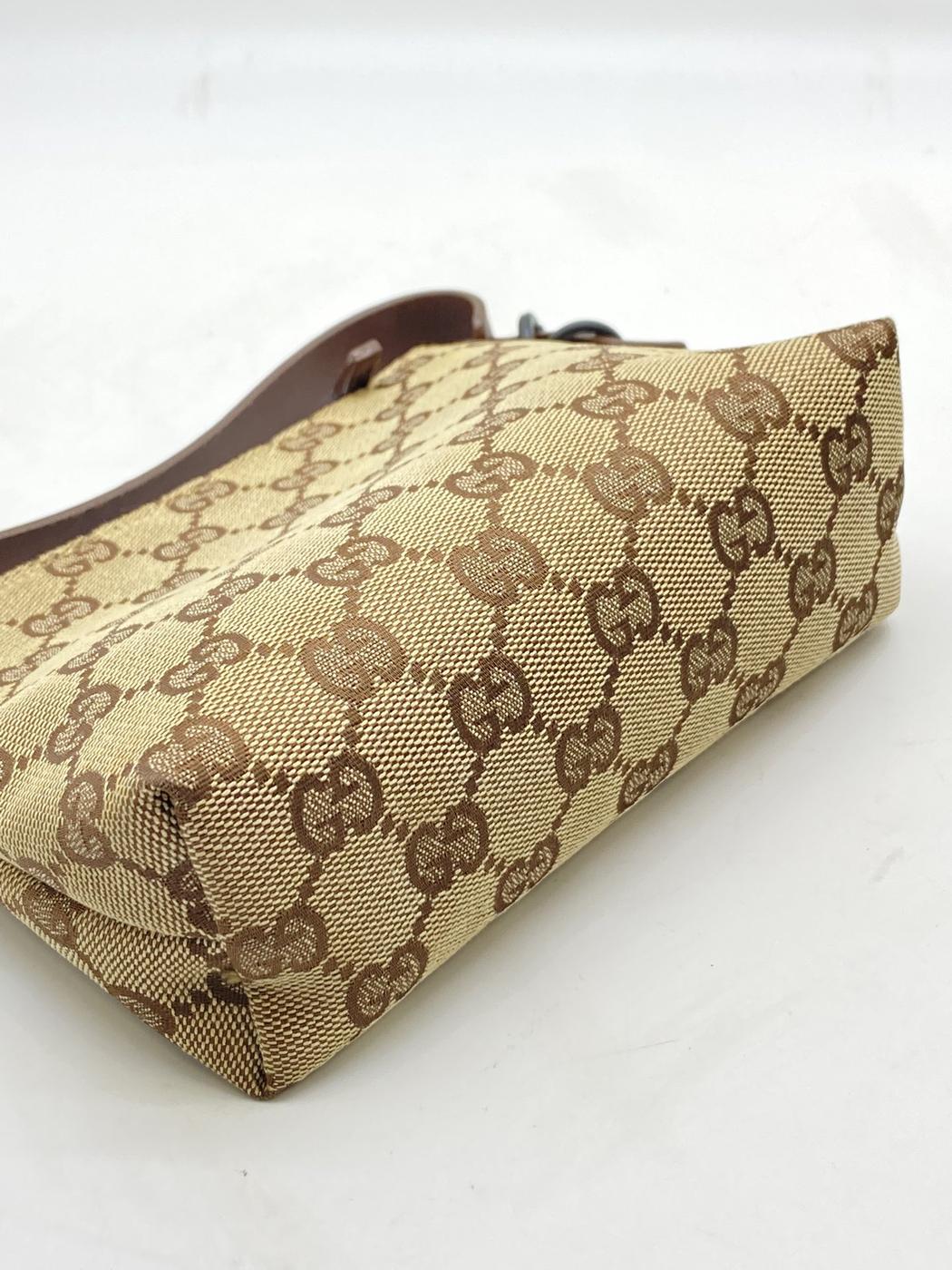 GUCCI グッチ ポーチ キャンバス レザー ベージュ系 ブラウン系 管理番号：7700