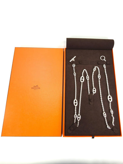エルメス HERMES シェーヌダンクル ファランドール120 ネックレス シルバー925 管理番号：10023