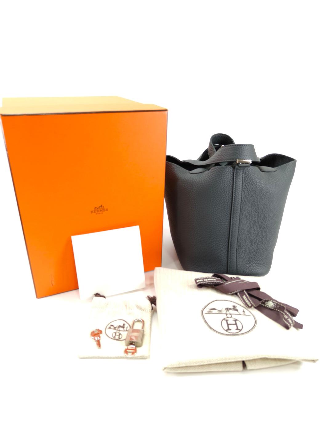 HERMES エルメス ハンドバッグ ピコタンロックPM トリヨンクレマンス シルバー金具 ブラック W刻印 管理番号：10064