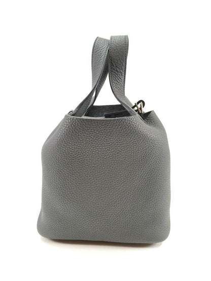 HERMES エルメス ハンドバッグ ピコタンロックPM トリヨンクレマンス シルバー金具 ブラック W刻印 管理番号：10064