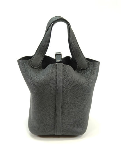 HERMES エルメス ハンドバッグ ピコタンロックPM トリヨンクレマンス シルバー金具 ブラック W刻印 管理番号：10064