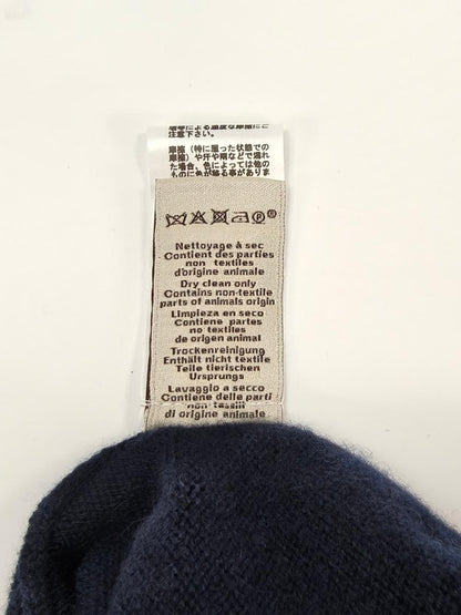 HERMES エルメス カシミヤ100％ カーディガン メンズ ネイビー アシンメトリーストライプ 管理番号：10207