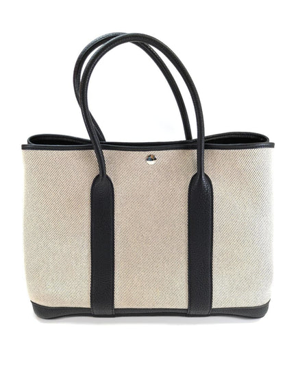 HERMES エルメス ガーデンパーティ PM トワルアッシュ ネゴンダ トートバッグ 黒 管理番号：10248