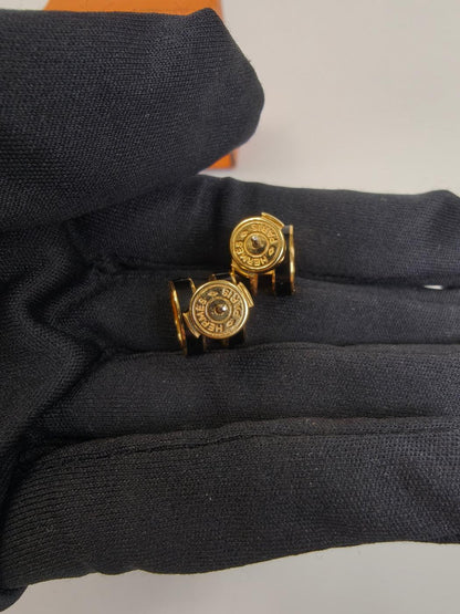 HERMES エルメス ミニ ポップH ポップアッシュ ピアス ブラック×ゴールド 管理番号：10316